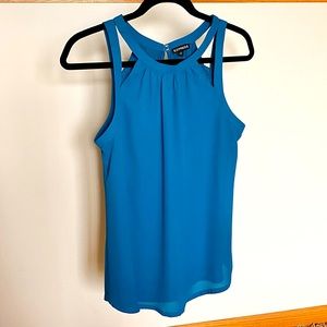 Express size medium mixed material teal top